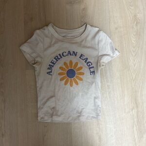 American Eagle Outfitters Kids Beige Sunflower Tee
